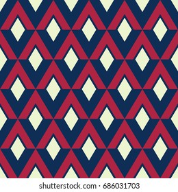 Graphic geometric pattern, usa color style red white blue fashion style