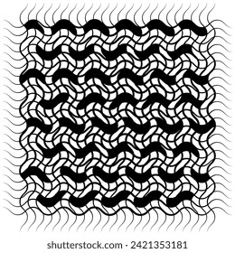 grafischer geometrischer Zickzack-Pinselstrich, Rahmenstruktur und abstrakter Kunstdruck