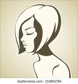 Graphic girl with bob haircut