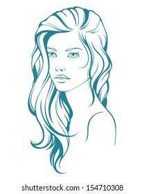 Graphic girl with long hair 