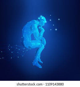 Graphic Of Great Thinker In Digital Futuristic Style