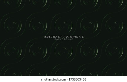 Graphic green circles seamless pattern. Abstract futuristic art wallpaper. Vector illustration.