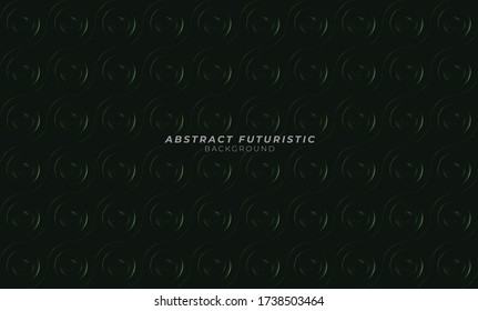 Graphic green circles seamless pattern. Abstract futuristic art wallpaper. Vector illustration.