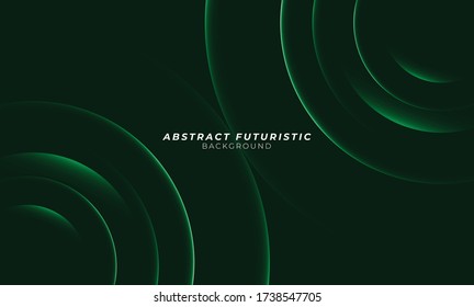 Graphic green circles seamless pattern. Abstract futuristic art wallpaper. Vector illustration.