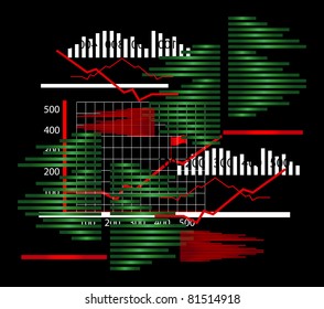 graphic with grid on black background