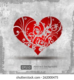Graphic grunge heart, ink splatter vector. Paint splat. Love