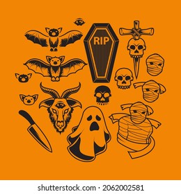 A Graphic Halloween Horror Vector Set