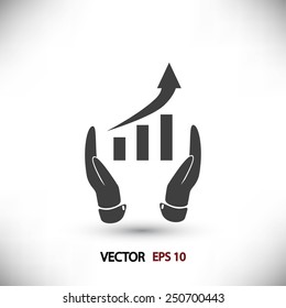 graphic with hand icon