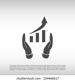 graphic with hand icon
