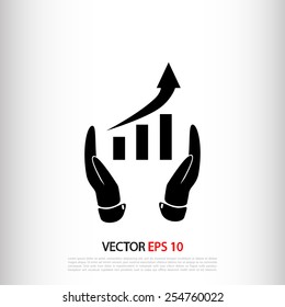 graphic with hand icon