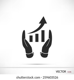graphic with hand icon