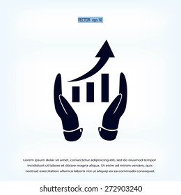 graphic with hand icon