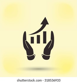 graphic with hand icon