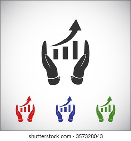 graphic with hand icon