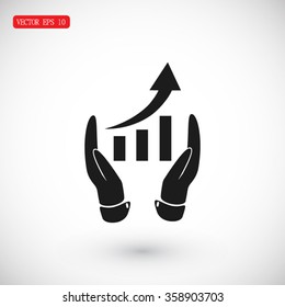 graphic with hand icon