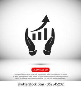 graphic with hand icon