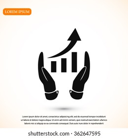 graphic with hand icon