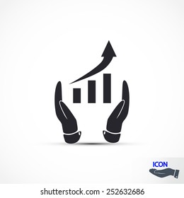 graphic with hands icon