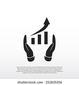 graphic with hands icon