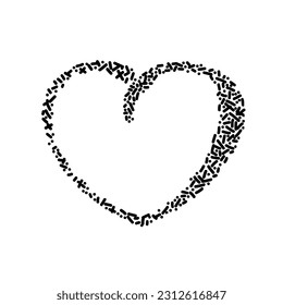 Graphic Heart with empty space inside vector illustration in a modern style