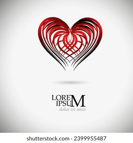 Graphic heart log. hand drawing. Not AI. sstkLOVE . Happy Valentine's Day. Vector illustration