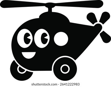 Graphic Helicopter Silhouette Art Design