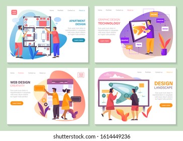 Graphic and home interior design web site banners