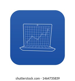 Graphic icon blue vector isolated on white background
