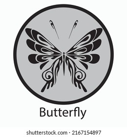 Graphic icon of butterfly. Vector Beautiful Butterfly, Exotic Insect. Patterned design