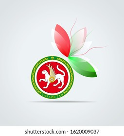 Graphic icon with the coat of arms and flag of Tatarstan