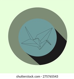 graphic icon crane, origami