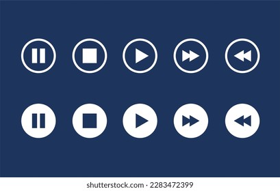 diseño gráfico de iconos de botón de música, simple y limpio.