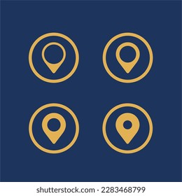 diseño de icono gráfico de la ubicación de puntos de varias formas , simple y limpio.