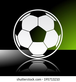 Graphic icon of football soccer ball with reflection. Illustrator 10 EPS with blends and opacity mask