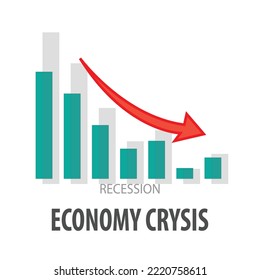 Graphic icon of global economic crisis, recession and inflation