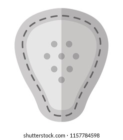 
A graphic icon image of cricket protective gear, abdominal guard
