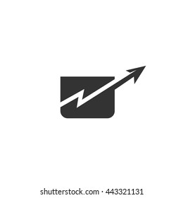 Graphic up icon isolated on a white background. Logo silhouette design template. Simple symbol concept in flat style. Abstract sign, pictogram for web, mobile and infographics - stock vector