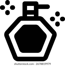 Un icono gráfico de una botella de loción con una bomba