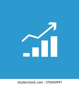 graphic up icon, on blue background