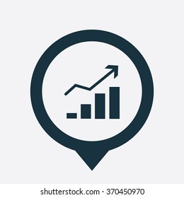 graphic up icon, on white background map pin