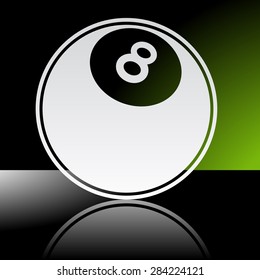 Graphic icon of pool ball with reflection