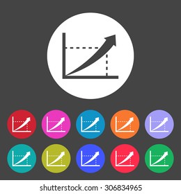Graphic icon. Set of colored icons.