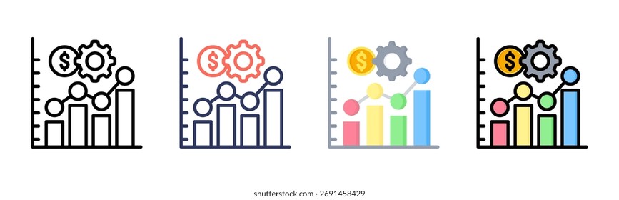 Conjunto de iconos gráficos colección de estilos múltiples