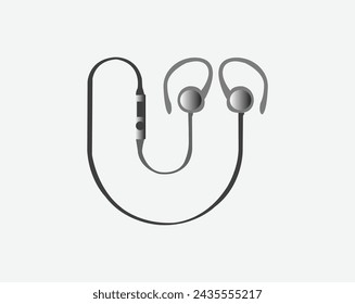 graphic icon sign symbol element head music headset. Earphone blue tooth icon design. Earphone icon in modern flat style design. Vector illustration.