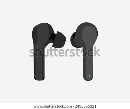 graphic icon sign symbol element head music headset. Earphone blue tooth icon design. Earphone icon in modern flat style design. Vector illustration.