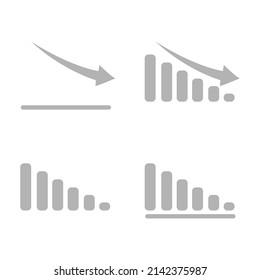 icono gráfico, concepto de reducción de existencias, ilustración vectorial