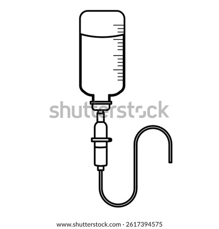 Graphic icon of syringes in various sizes, used by doctors for injecting 
medicine or drawing blood.Outline Vector.  