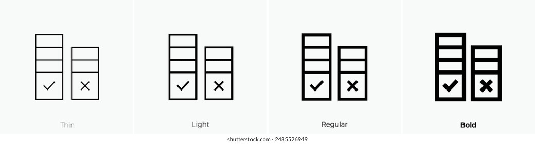 graphic icon. Thin, Light Regular And Bold style design isolated on white background