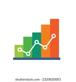 Icono gráfico en la barra de estilo plano de moda aislado en fondo blanco. Gráficos de símbolos de barras para el diseño de tu sitio web, logotipo, aplicación, interfaz de usuario. Ilustración vectorial.