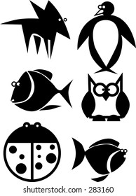 Graphic ICON type animal illustrations